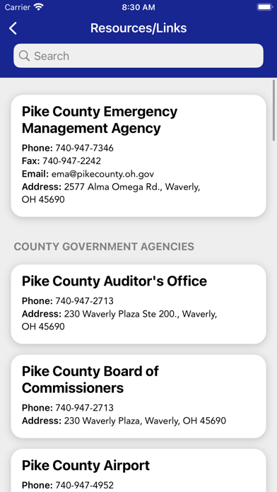 Pike County Ohio EMA Screenshot