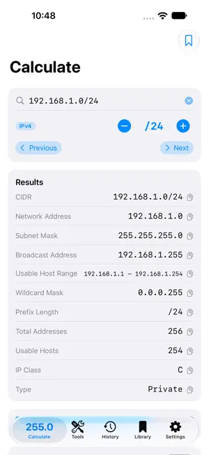 Subnet Plus: Subnet Calculator screenshot 1