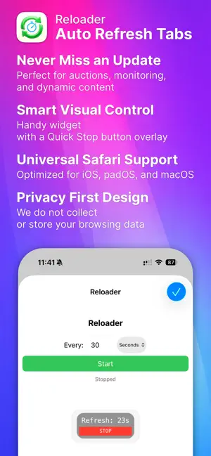 Reloader: Web Auto Refresh screenshot 1