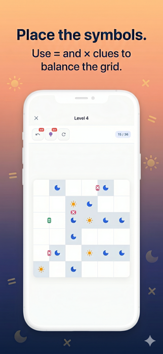 Tango: Sun Moon Logic Puzzle Screenshot 2 of 5