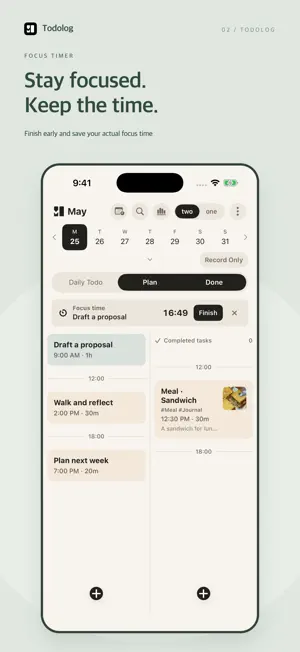 Todolog: To-dos to Records screenshot 2