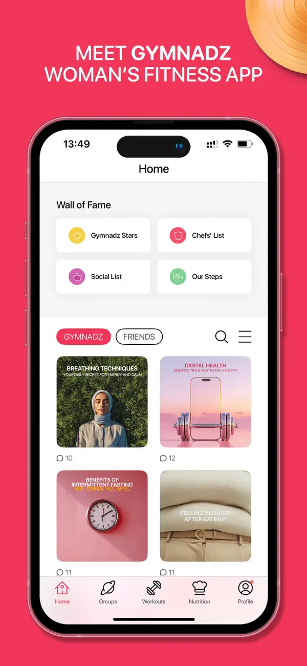 Screenshot #1 pour Gymnadz - Women's Fitness App