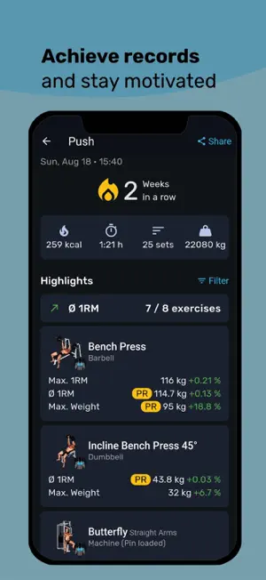 Fitep Workout Tracker Gym Log screenshot 4