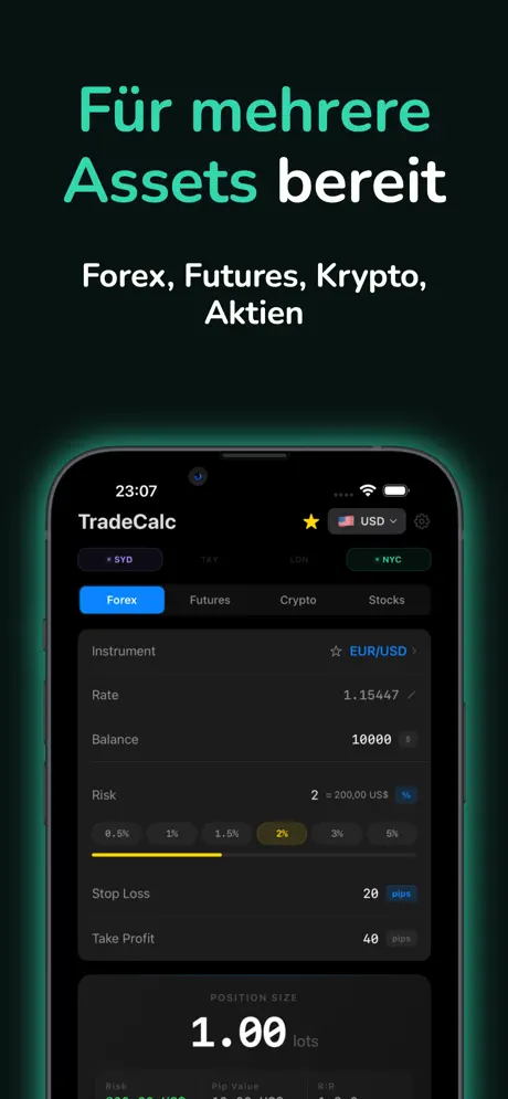 TradeCalc Positionsgröße — iPhone-Screenshot 4