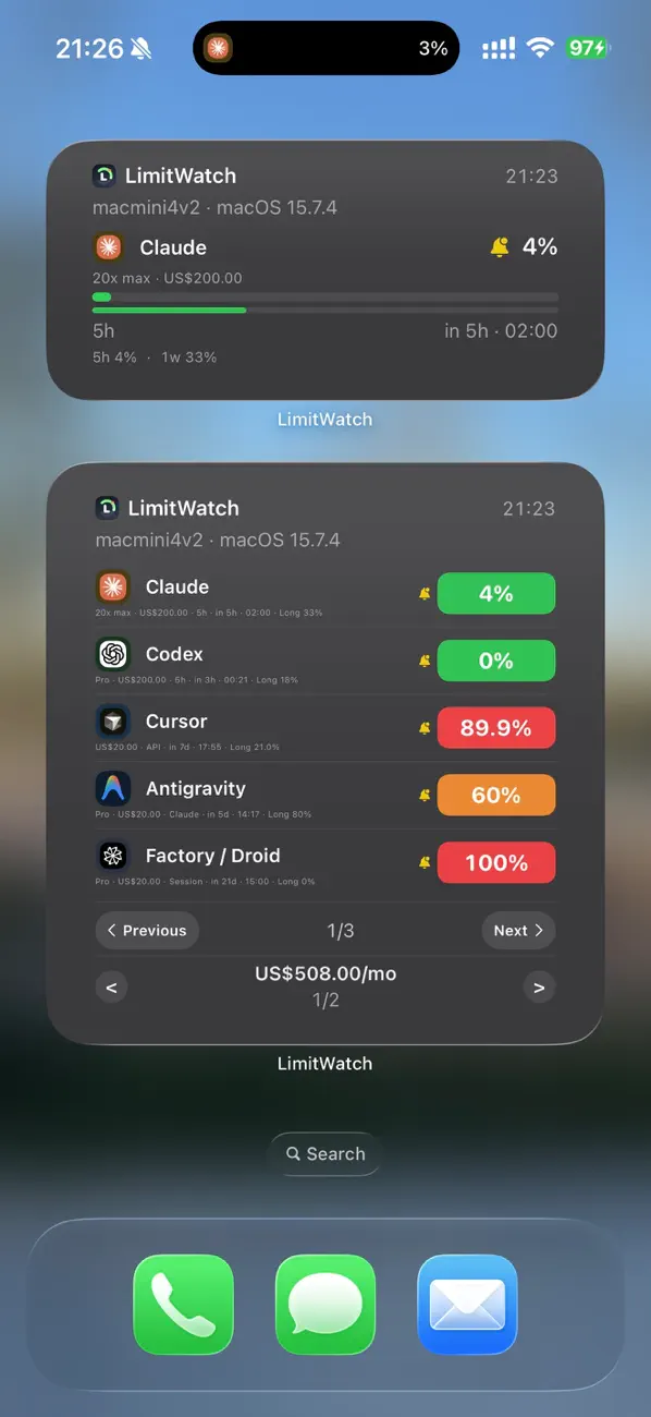 #2. LimitWatch (iOS) โดย: shengbao cai