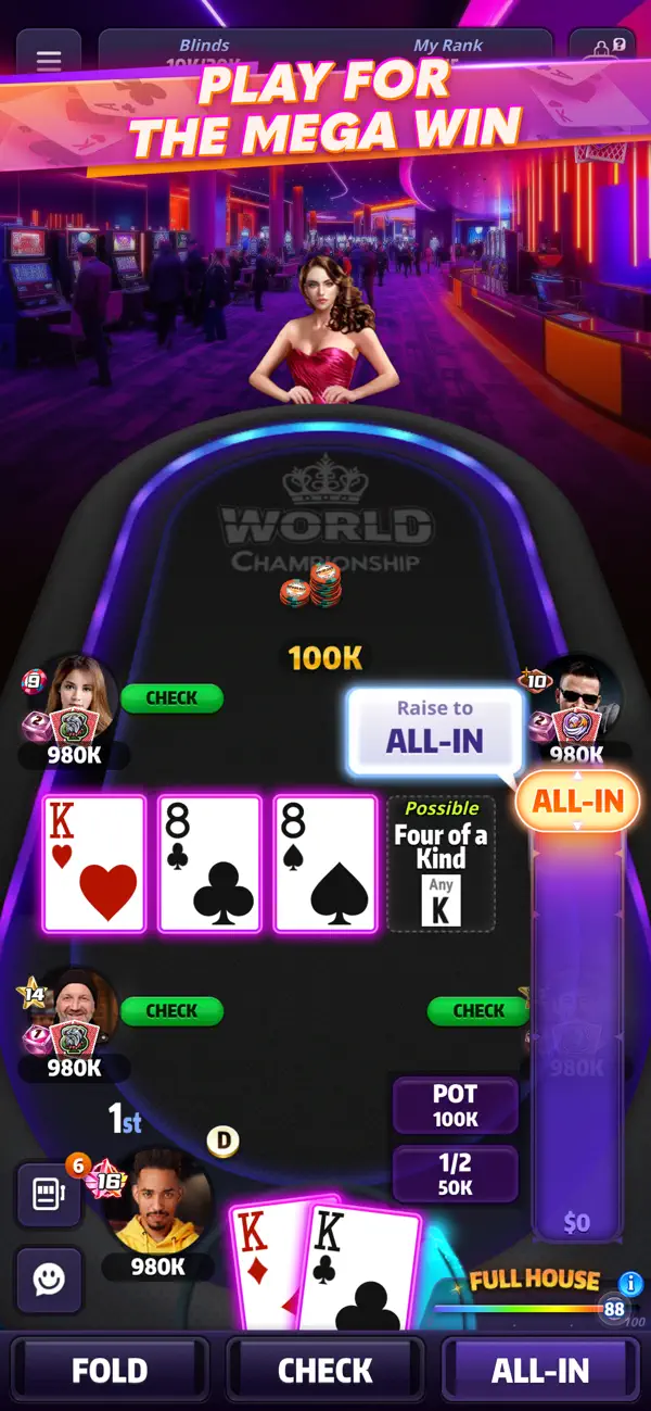 #3. Mega Hit Poker: Texas Holdem (iOS) By: Wonder People Co., Ltd.