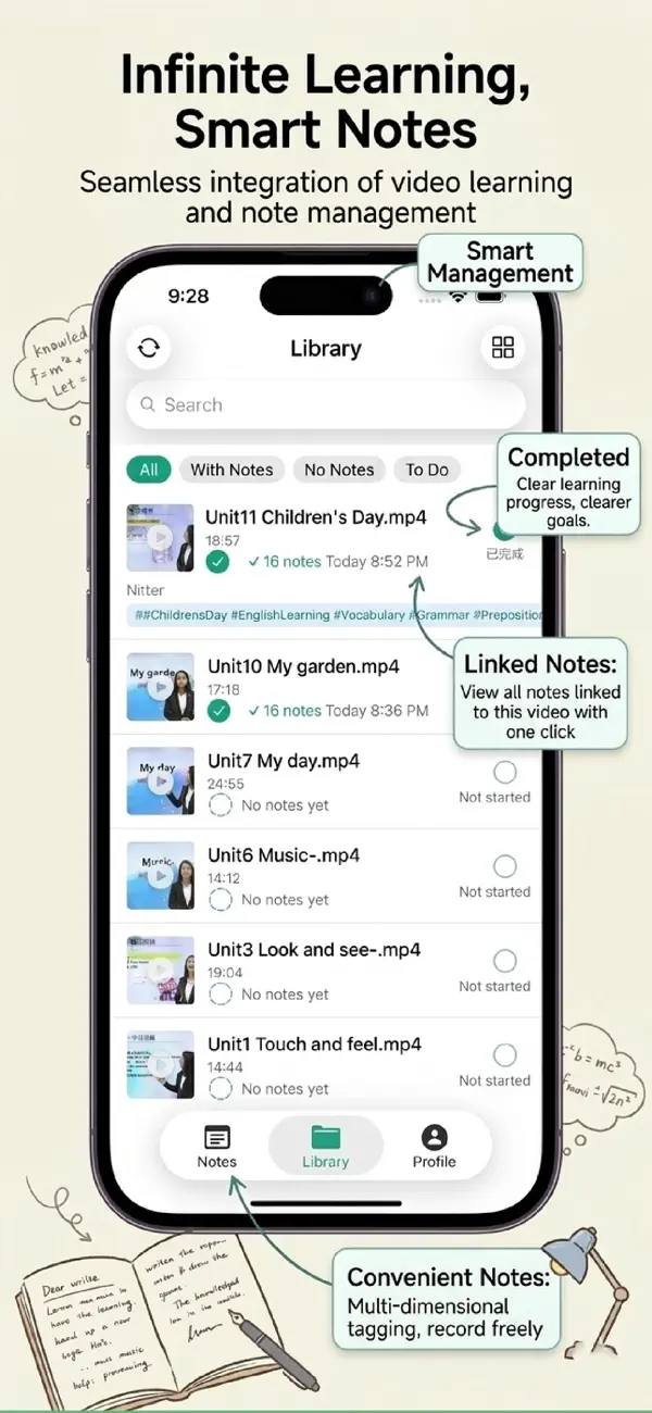 Screenshot #1 pour FlickJot: Notes for Videos