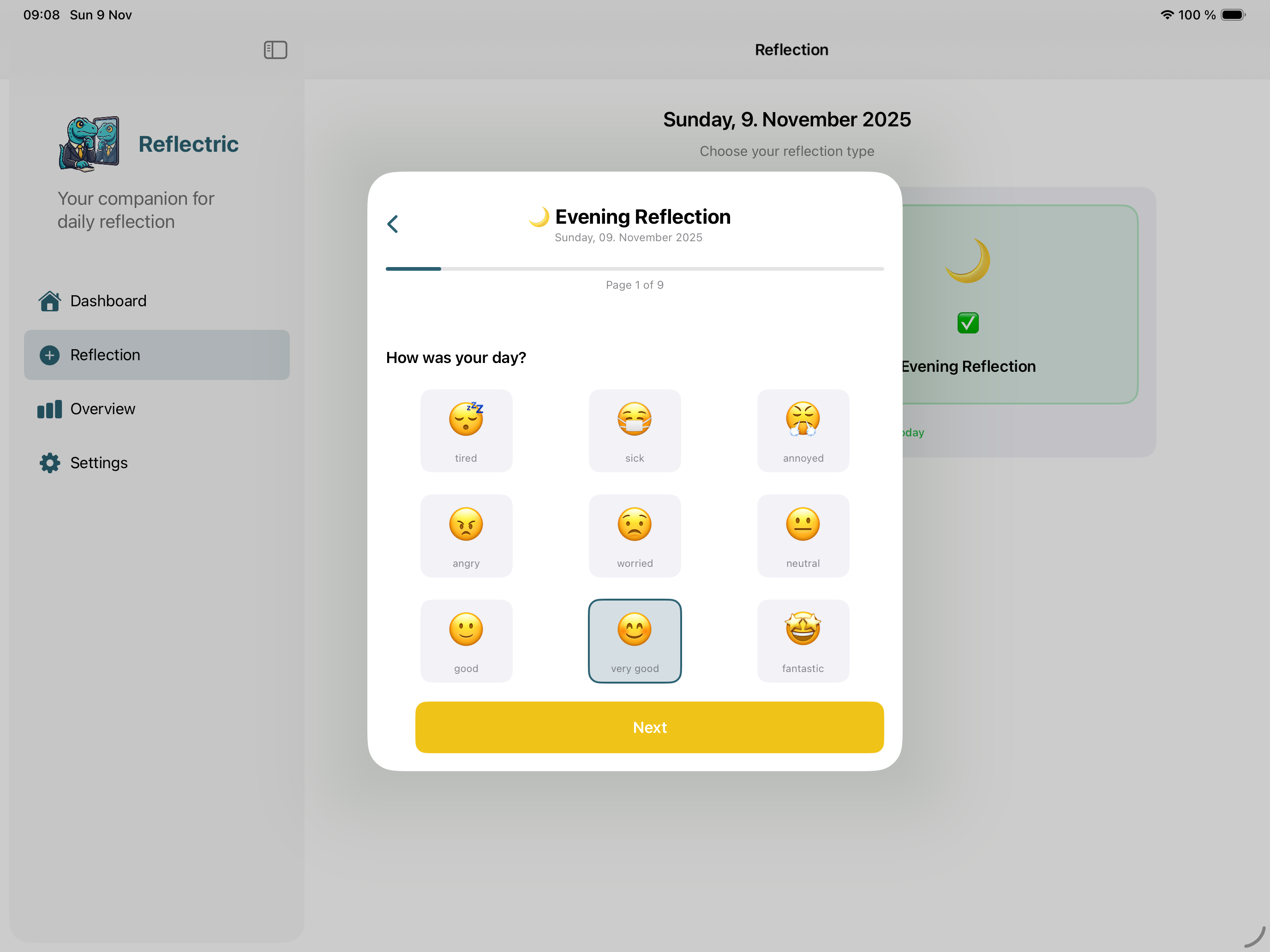 Reflection App - Reflectric