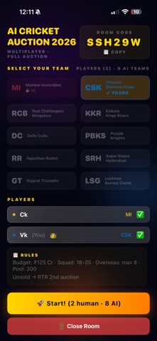 AI CRICKET AUCTION:Multiplayer Screenshot 3 of 8