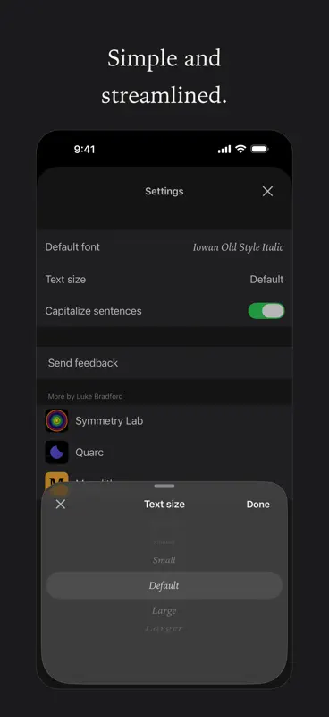 Textile: minimal notes screenshot 8 of 8