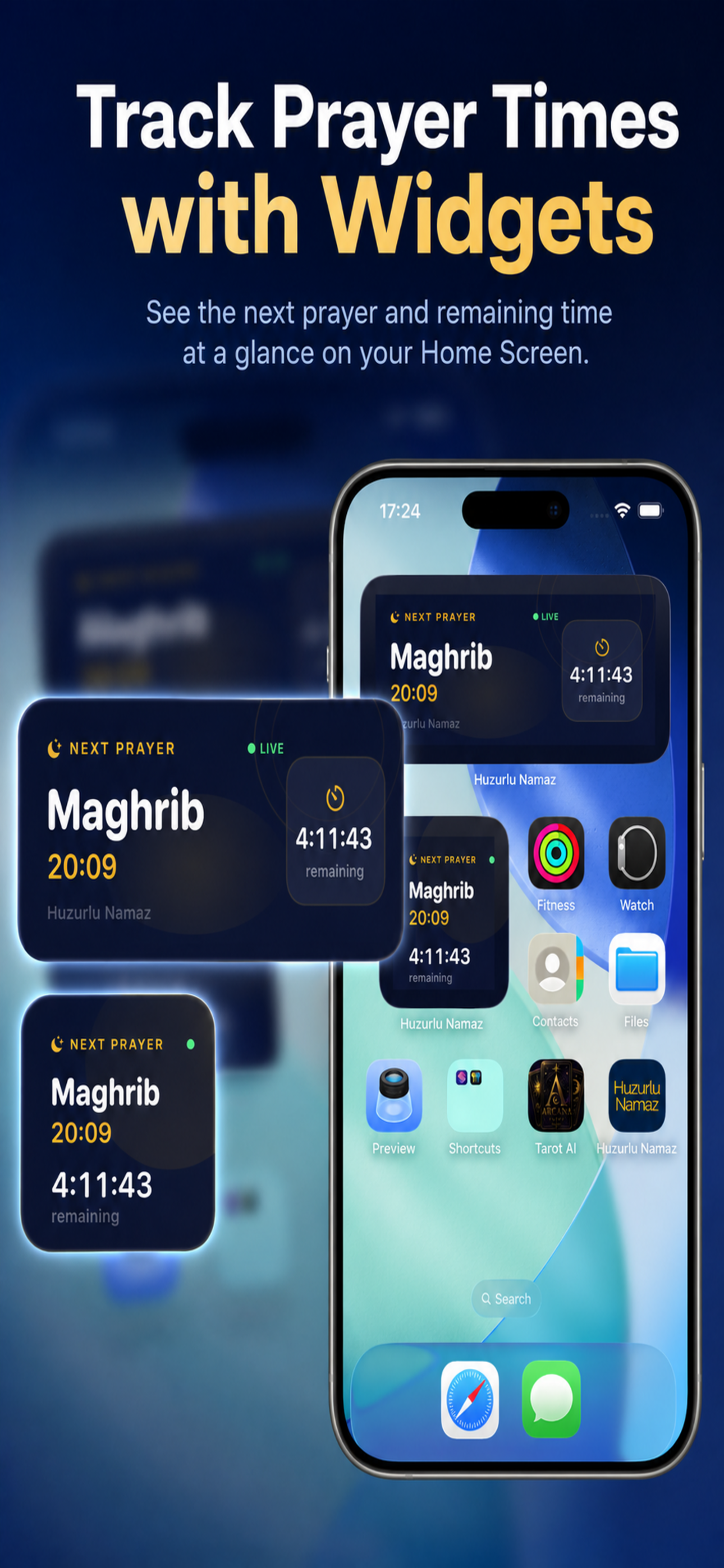 Huzurlu: Prayer Times & Qibla