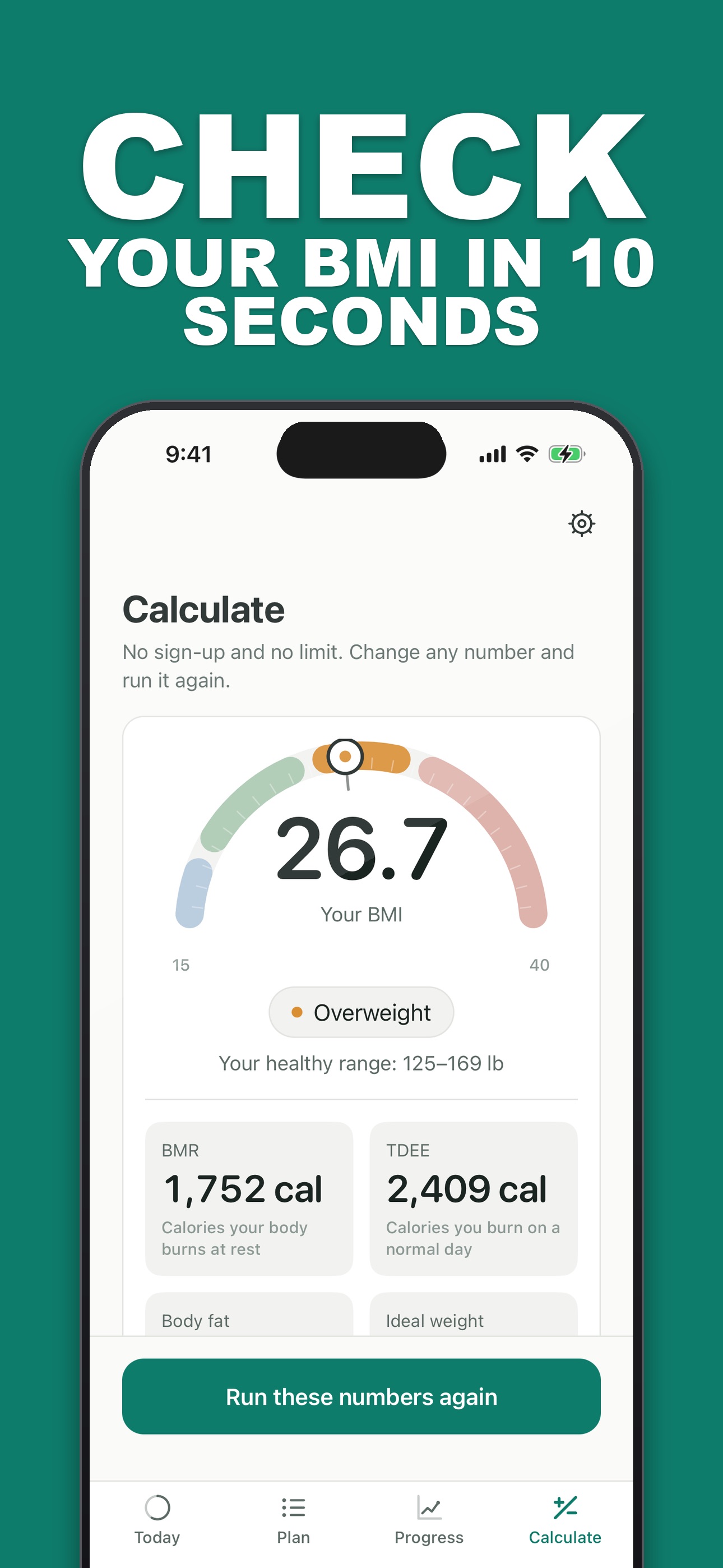 Screenshot 1 of BMI Calculator: Weight Plan