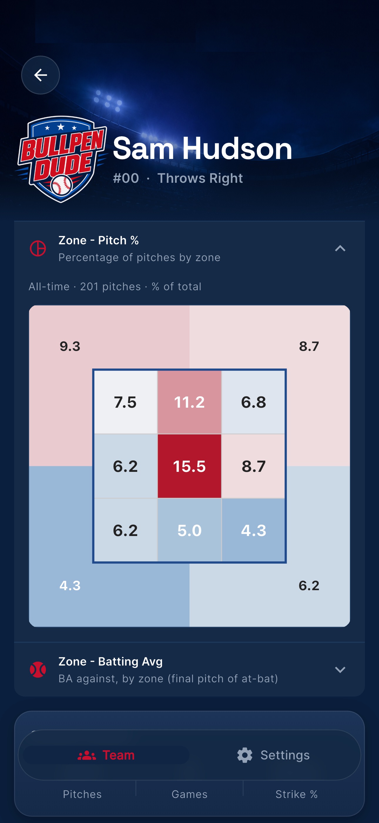 Screenshot 9 of Bullpen Dude: Pitch Tracker