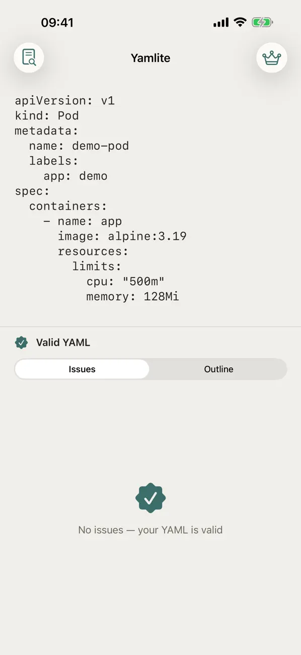 #2. Yamlite: YAML Validator (iOS) De: 永 张