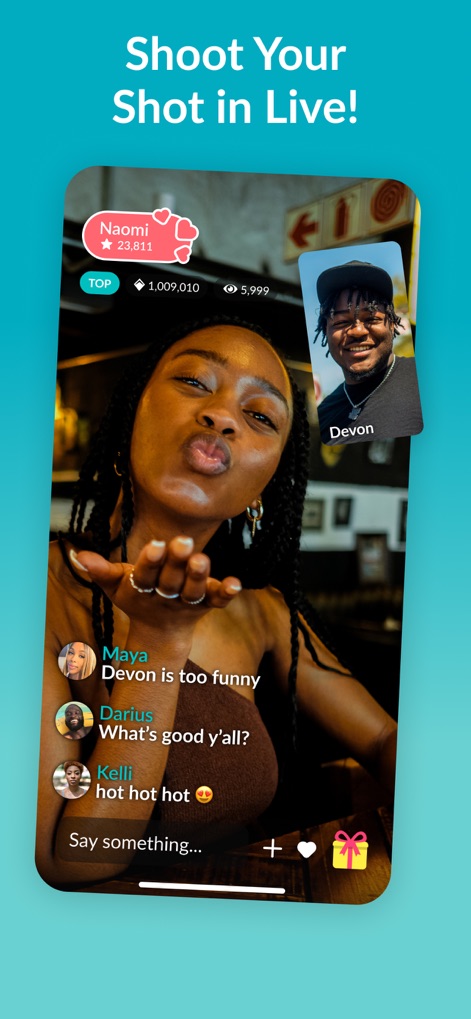 Tagged Dating: Chat & Go Live! - L'expérience de streaming en direct permet aux utilisateurs d'interagir activement via des commentaires instantanés et d'envoyer des cadeaux virtuels au streamer.