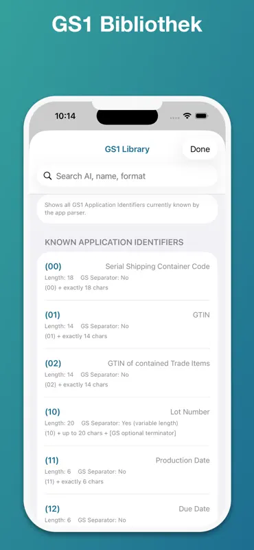 Pretty GS1 Barcode Scanner screenshot 7 of 7