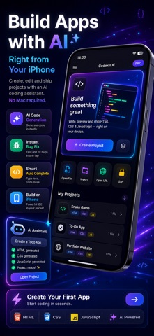 HTML Editor & Viewer: Codex AI iPhone screenshot