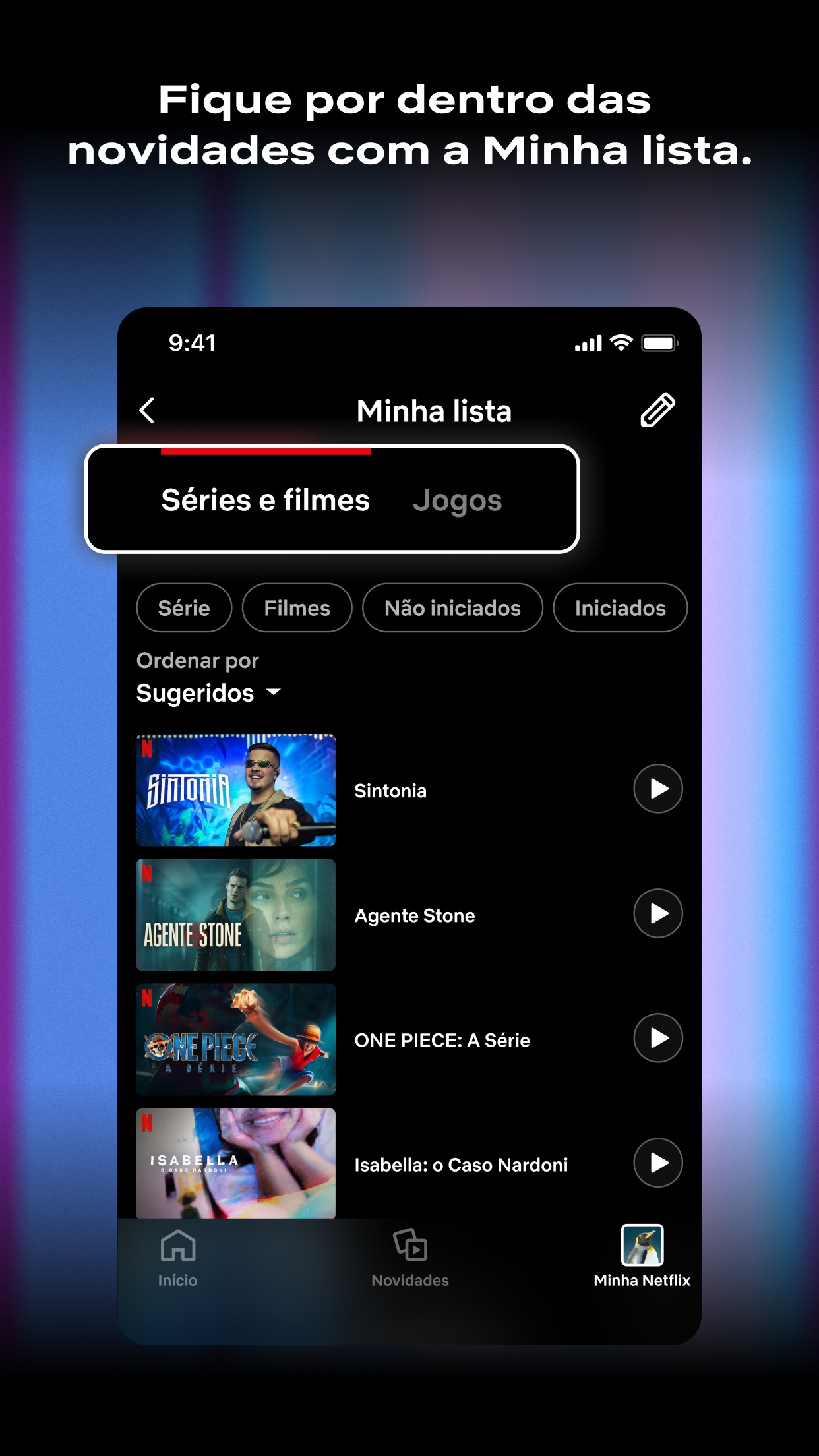 Screenshot do app Netflix