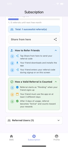 SMS2PDF iPhone screenshot