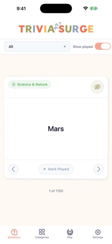 Trivia Surge iPhone screenshot