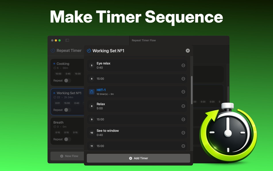 #2. Interval Timer: Repeat Flow (macOS) Ved: Second BGD DOO