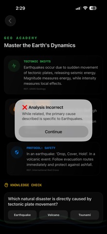 EGK GeoIQ Earthquake screenshot