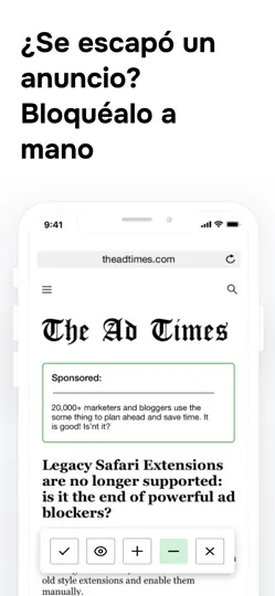 Captura de pantalla de AdGuard Pro: Safari Ad Blocker en iPhone 3
