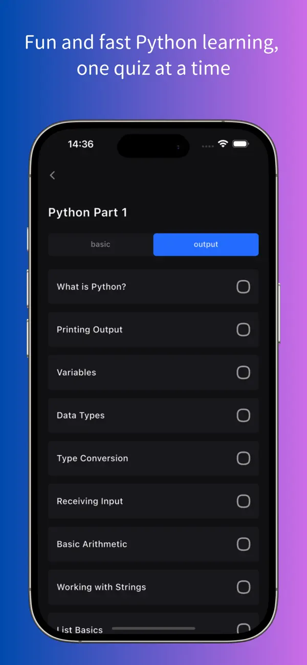 #6. learn python quiz : python (iOS) Podle: Taehyeok Lee