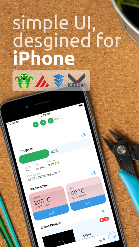 #1. OctoApp for OctoPrint/Klipper (iOS) Podle: Erhard Christian Wurthner