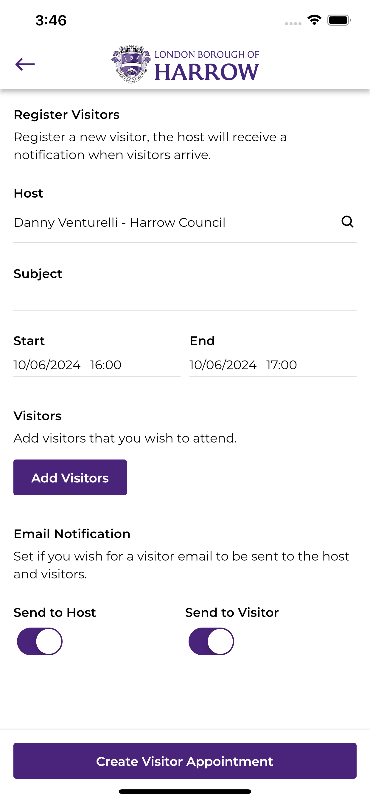 HH Staff Bookings