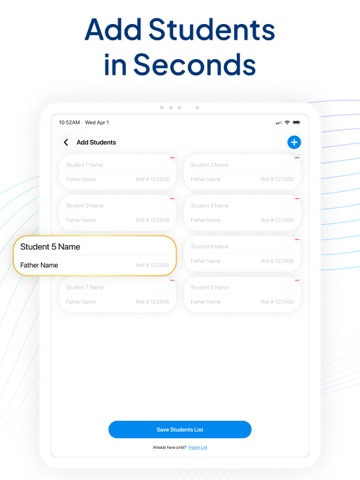 Attendance Tracker & Register iPad screenshot