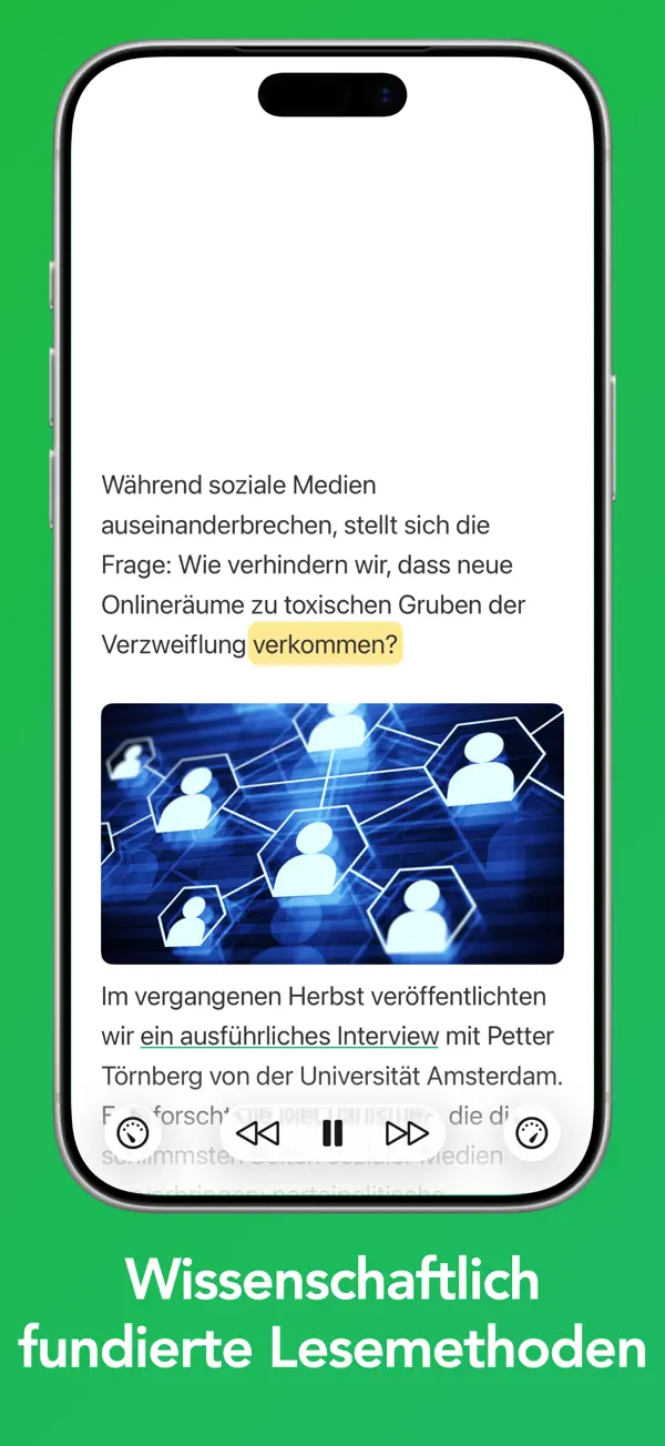 Outread: Schnelllesen, Screenshot 2
