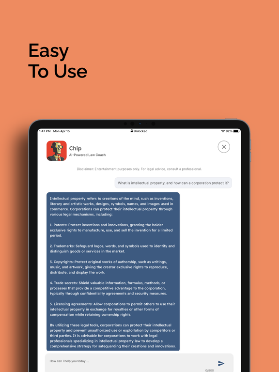 AI Law App iPad screenshot 3 - Reference app