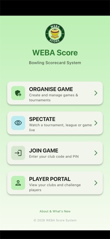 WEBA Score iPhone screenshot