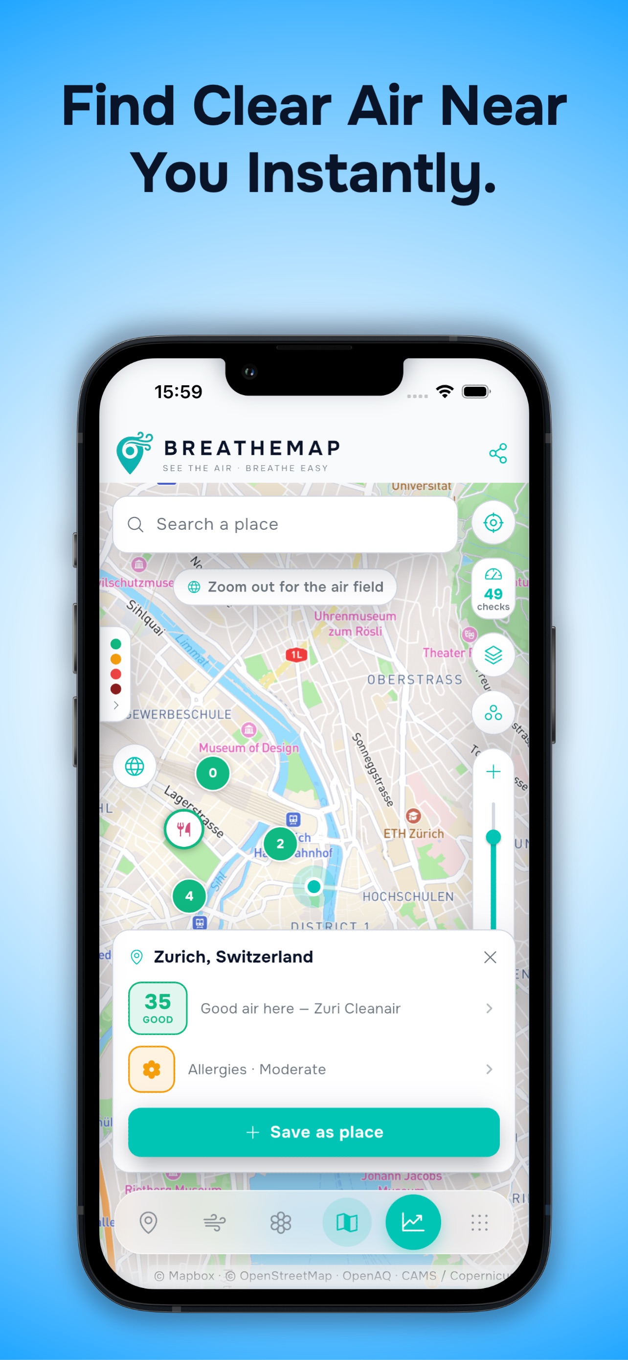 Screenshot 2 of BreatheMap - Air Quality Track