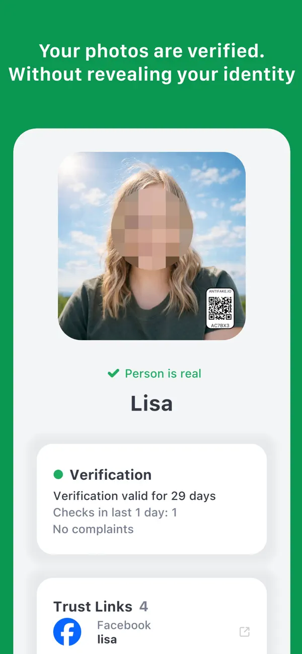 Screenshot #1 pour Antifake: Trusted Photos