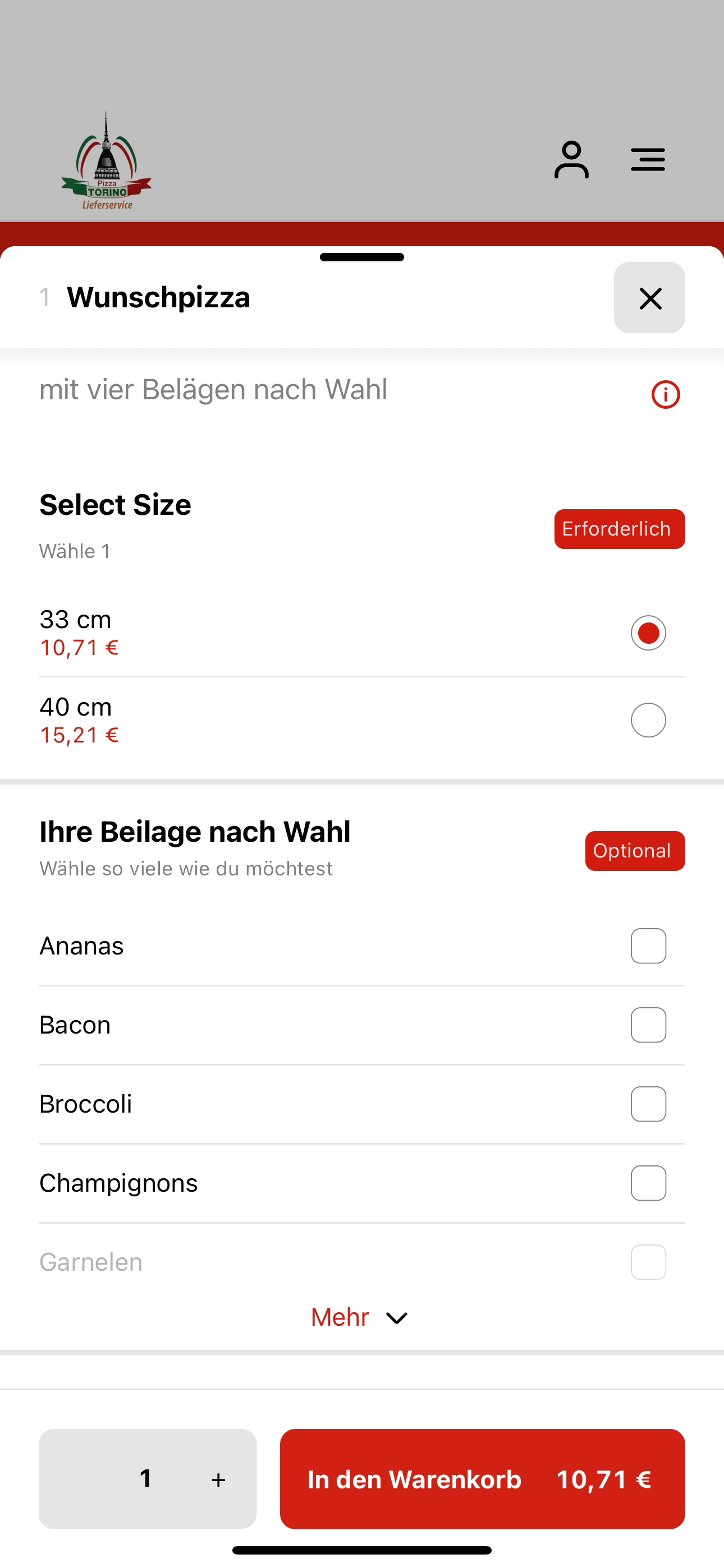 Pizza Torino DE screenshot 4