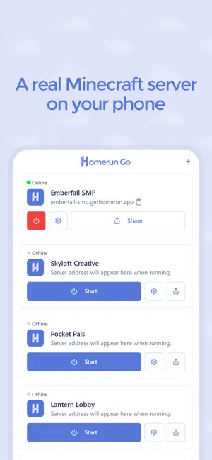 Homerun Go: Server Hosting screenshot 1