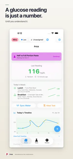 Prick: Glucose & Food Diary screenshot 1