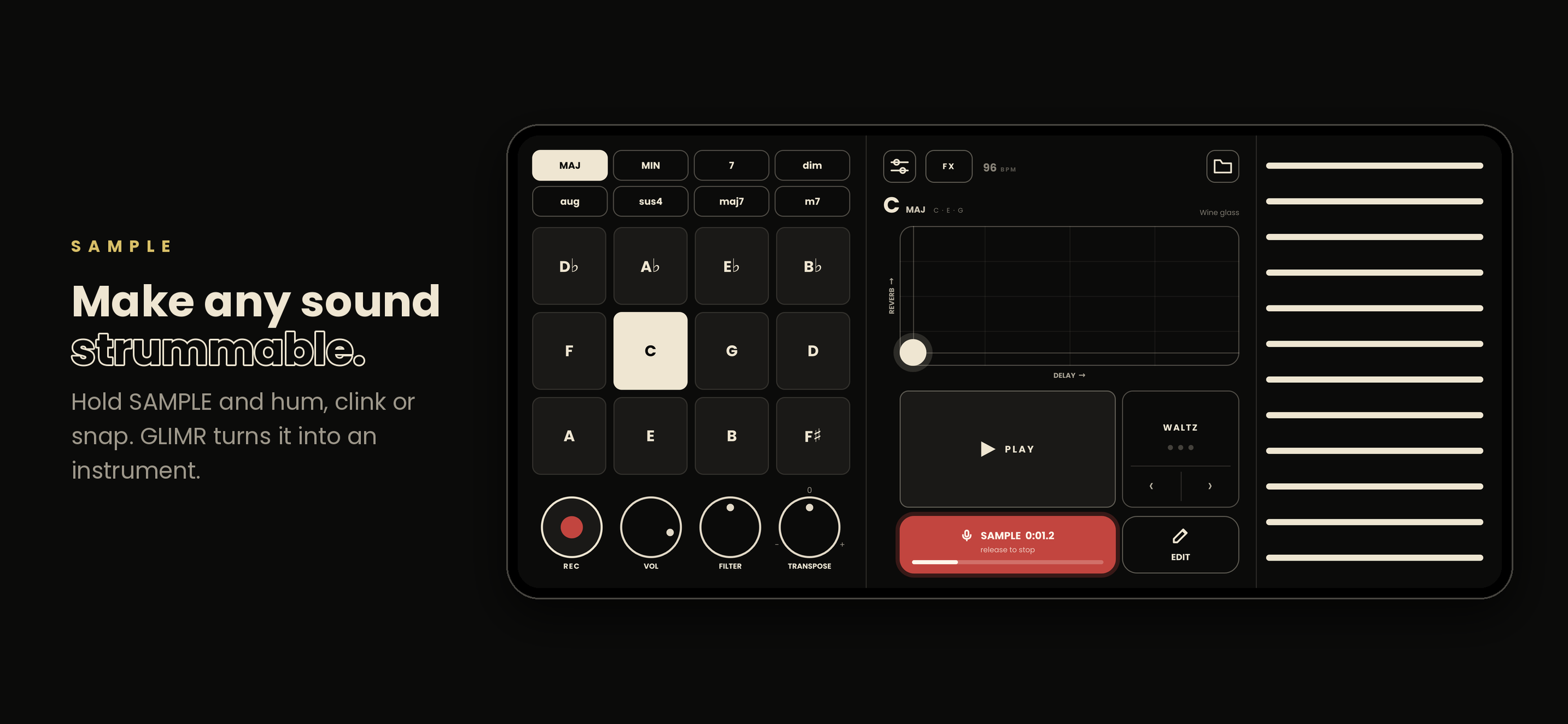 GLIMR: Strum Any Sound