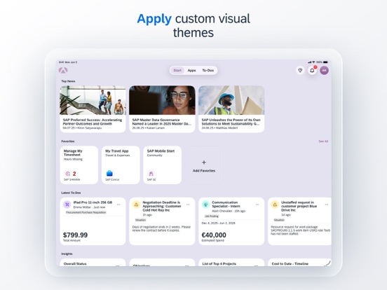 SAP Mobile Start iPad screenshot 7 - Business app
