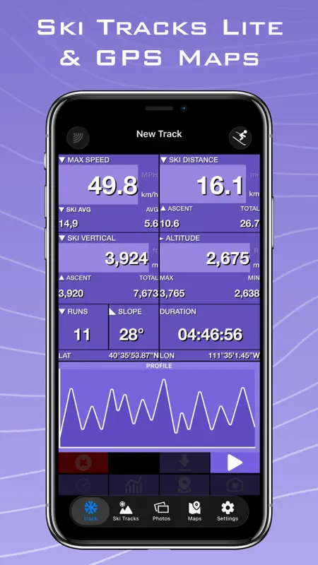 Ski Tracks Lite & GPS Maps screenshot 1 of 8