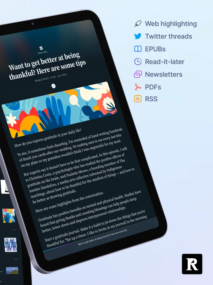 Readwise Reader iPad screenshot 3