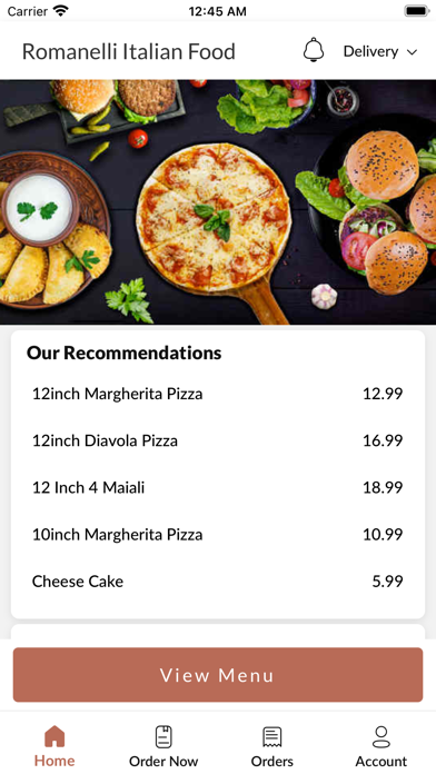 Romanelli Italian Food Screenshot