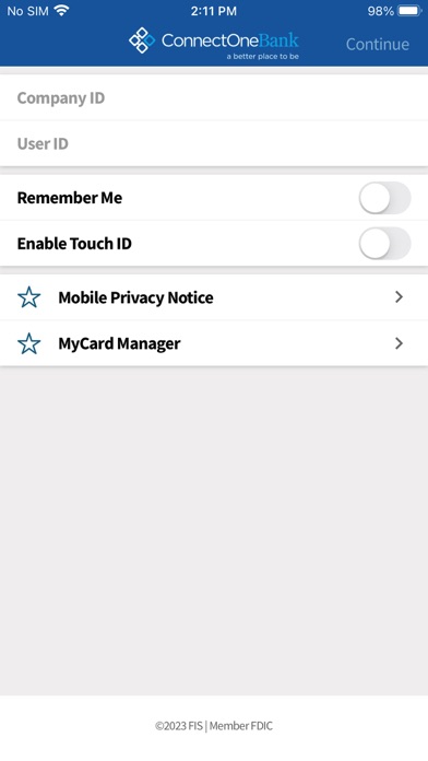 ConnectOne Bank Business App Screenshot