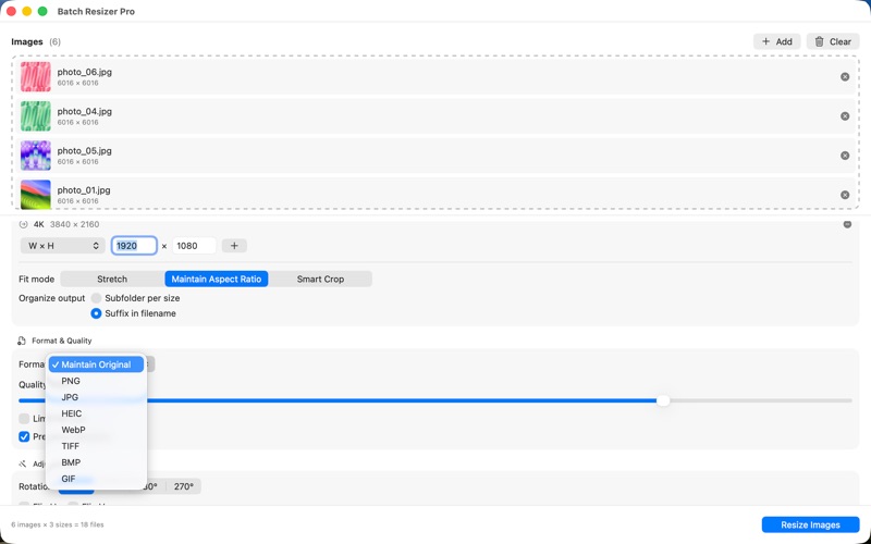 BatchResizerPro screenshot