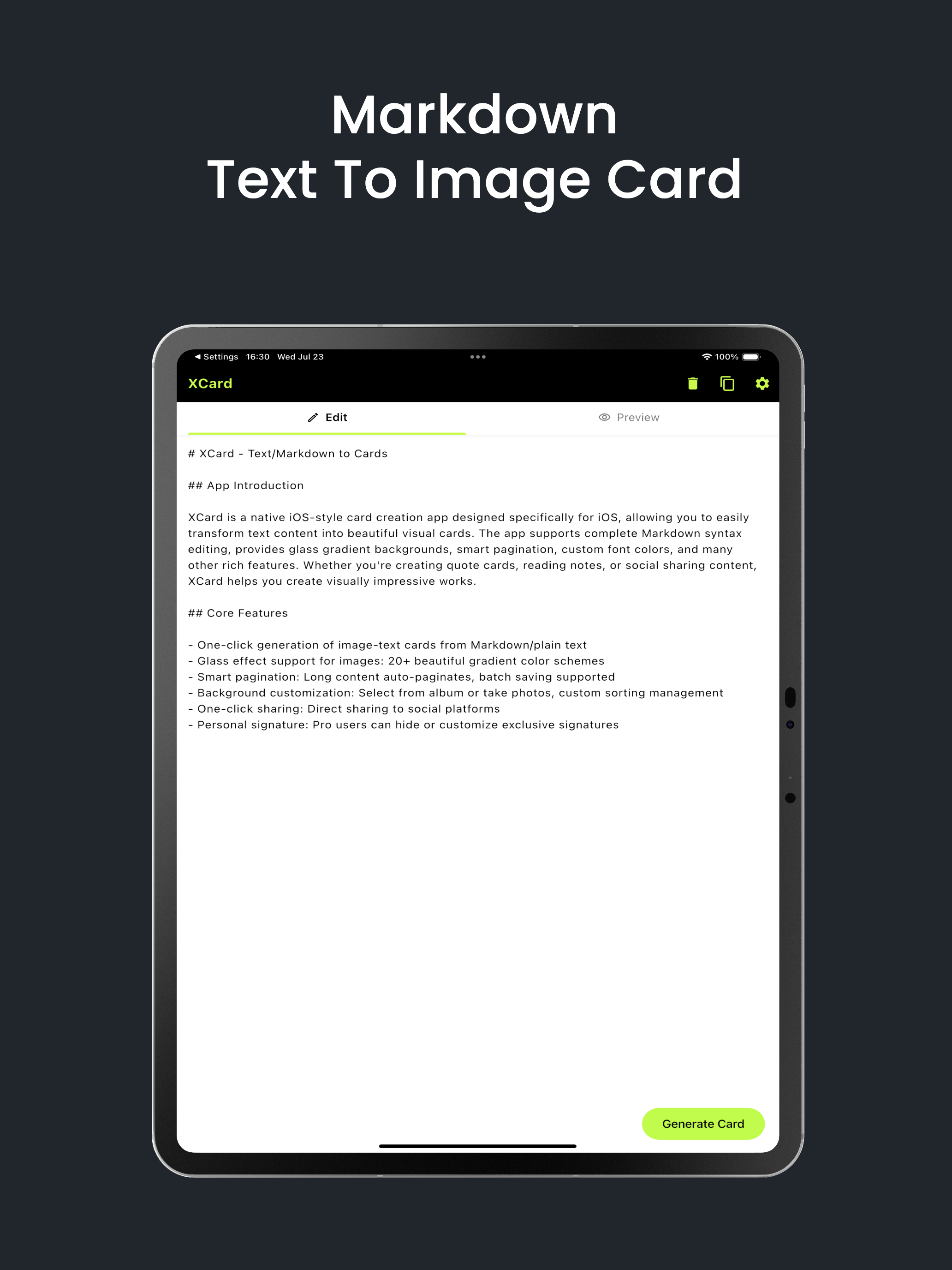 XCard: Markdown Card Maker