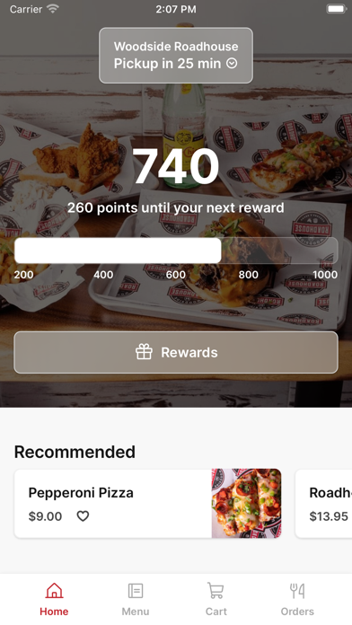 Woodside Roadhouse iPhone screenshot 1 - Food & Drink app