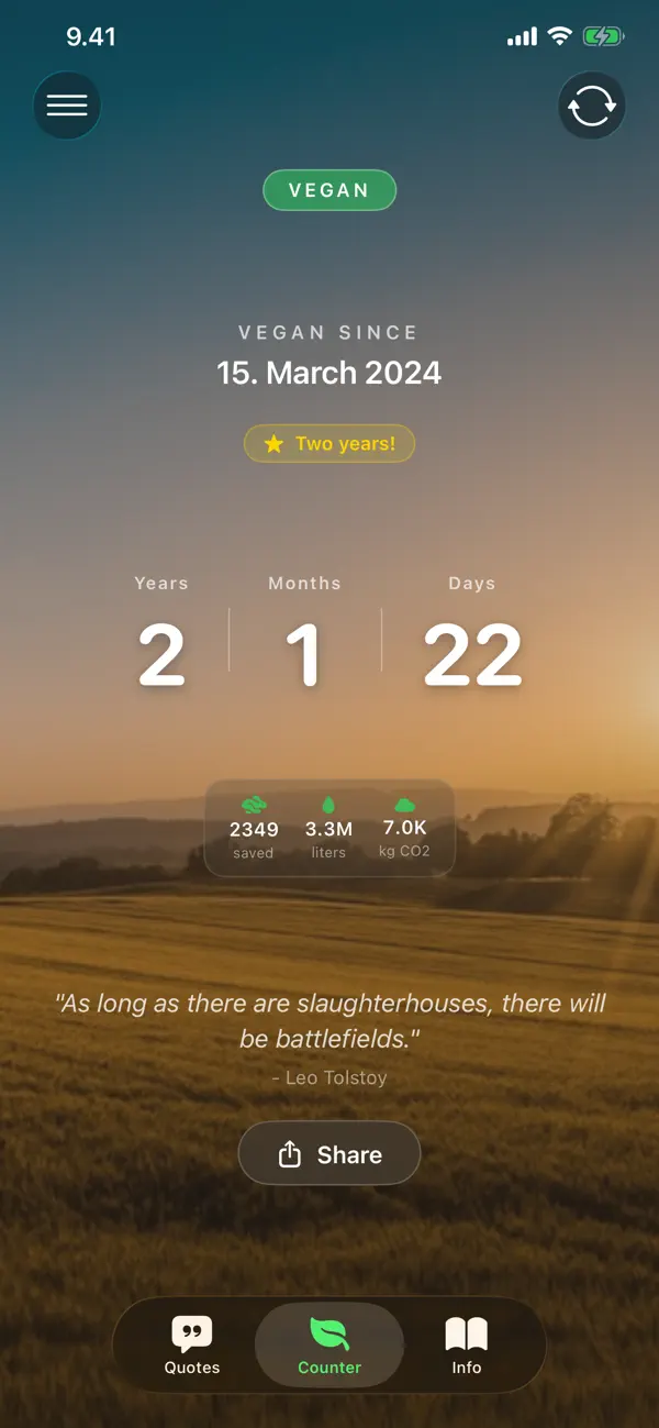 Screenshot #1 pour Vegan Being