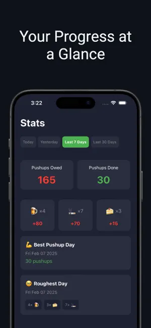 Pushup Debt - Track Bad Habits screenshot 3
